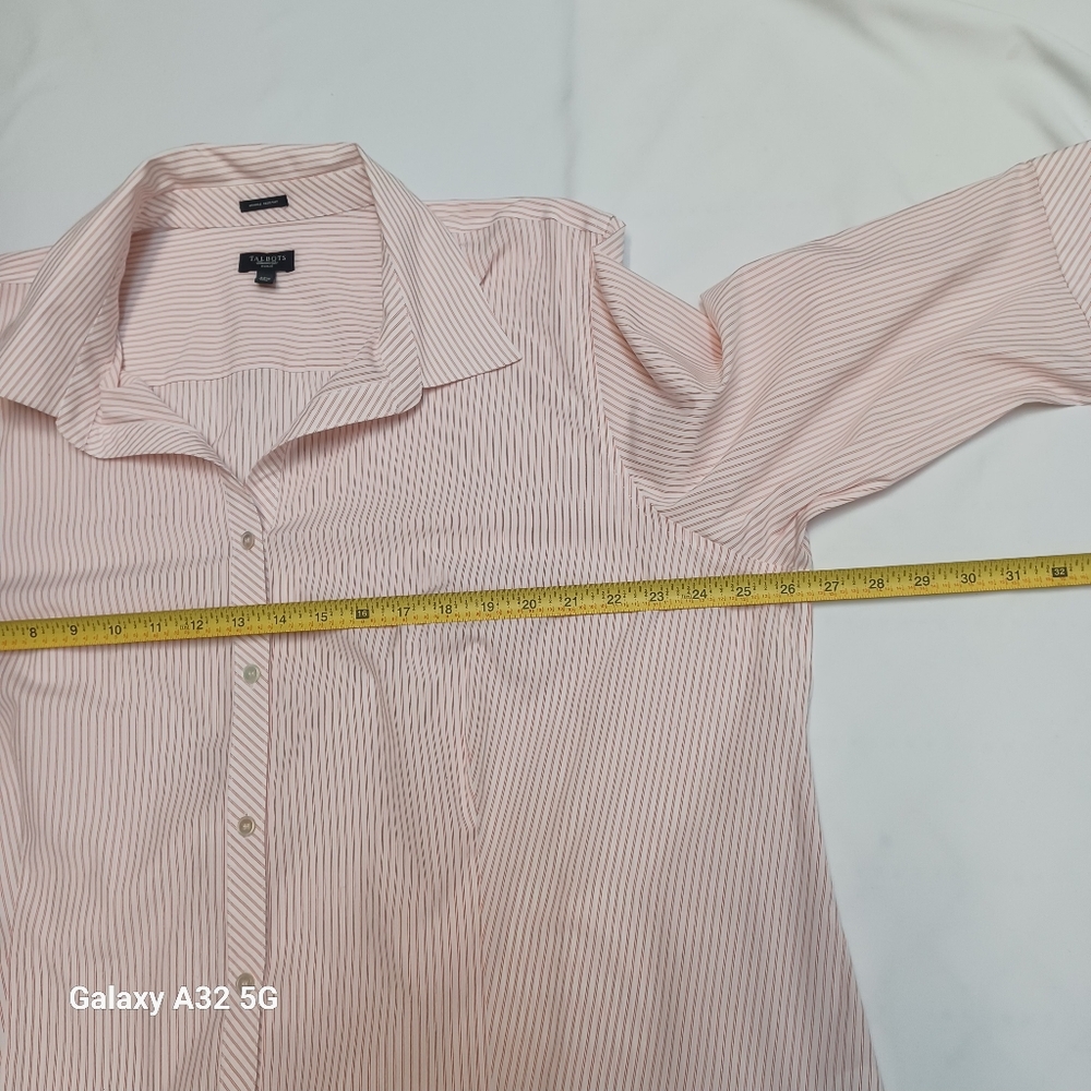 Talbots Women Size 22W  Red Striped Blouse - Picture 12 of 14